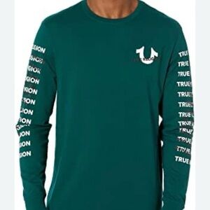 True Religion Men's Teal Long Sleeve Shirt
